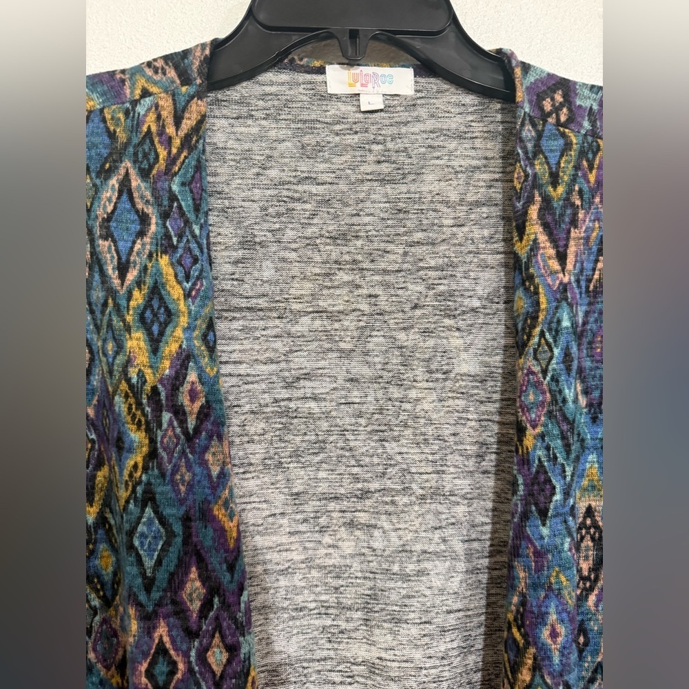 Lula Roe cardigan duster. Open kimono. Long size L. - Picture 3 of 6